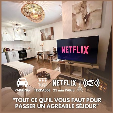 "Moonlight" Gare A 10Min De Paris, Wifi, Terrasse , Parking Argenteuil Exterior foto